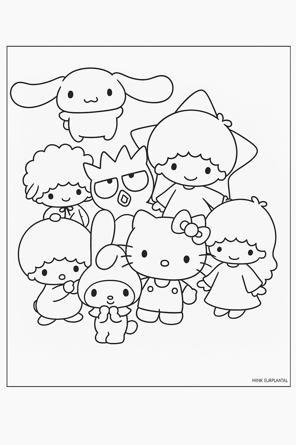 Feuille de coloriage gratuite Sanrio - Variante 1 Feuille de coloriage pour enfants