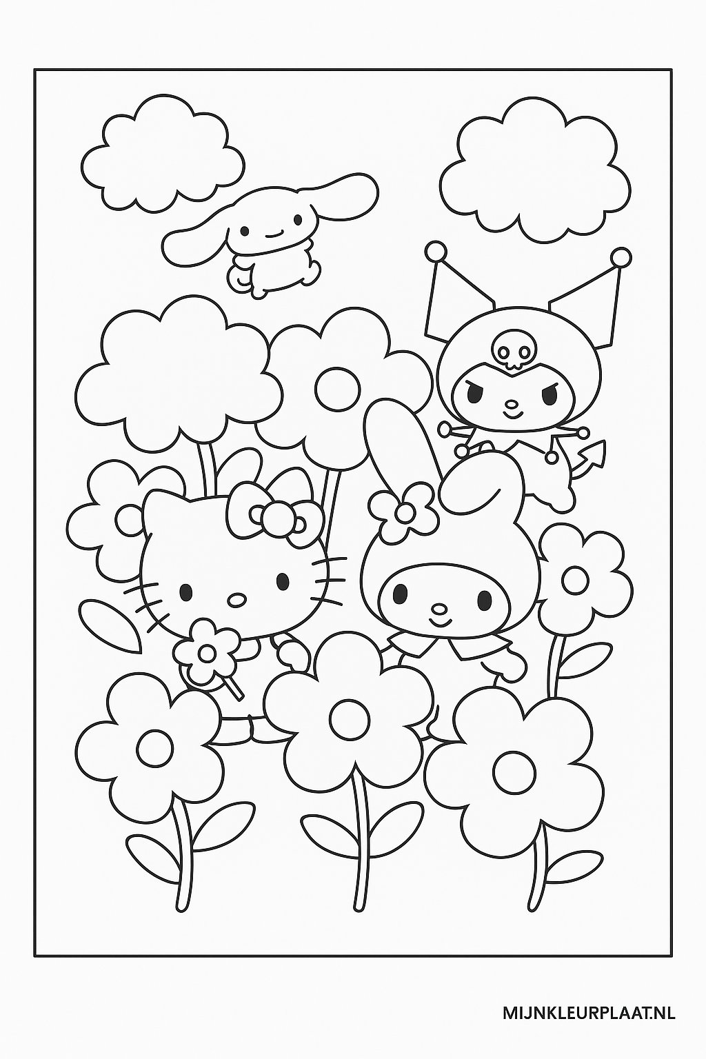 Feuille de coloriage Sanrio gratuite - Variante 3 Feuille de coloriage pour enfants