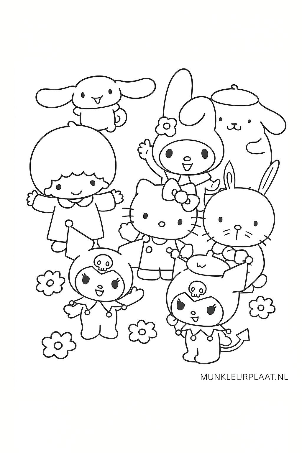 Feuille de coloriage Sanrio gratuite - Variante 4 Feuille de coloriage pour enfants