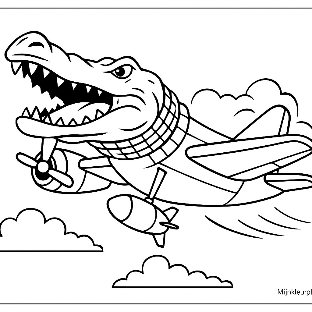 Bombardino Crocodilo Variant 1 coloring page for children