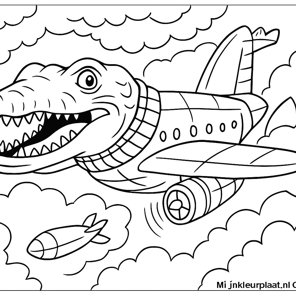 Bombardino Crocodilo Variant 3 coloring page for children
