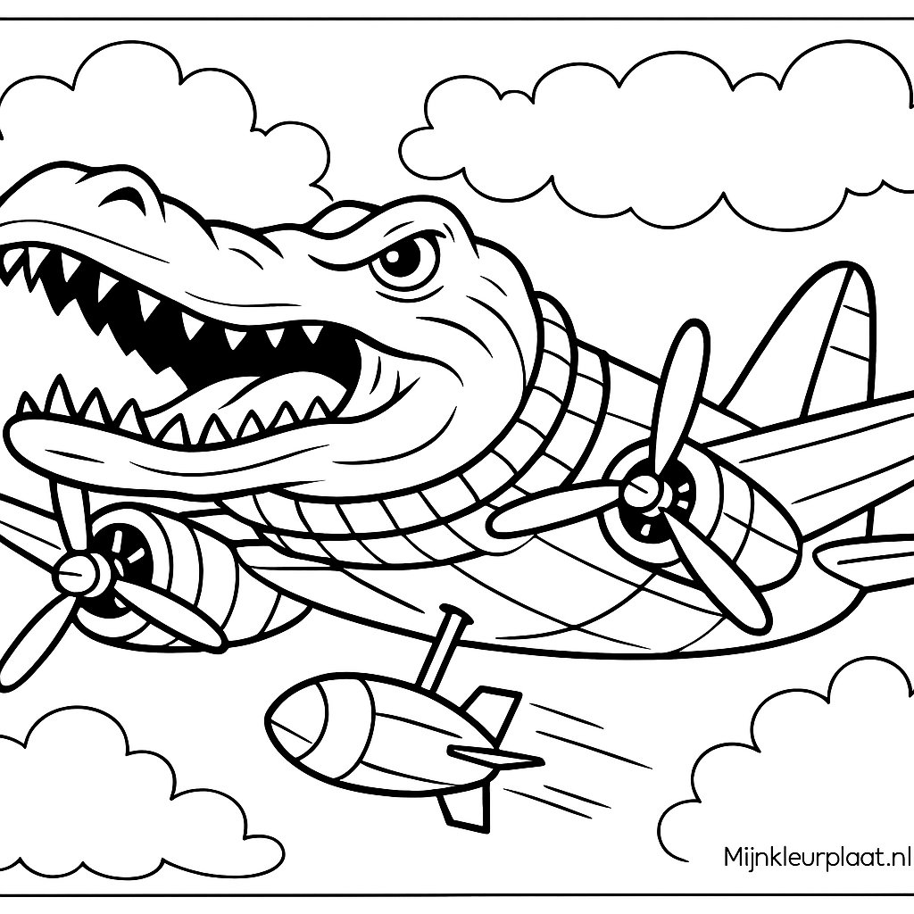 Bombardino Crocodilo Variant 4 coloring page for children