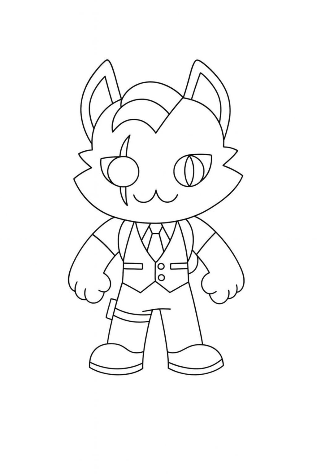 Kleurplaat van meowdas fortnite, variant 2