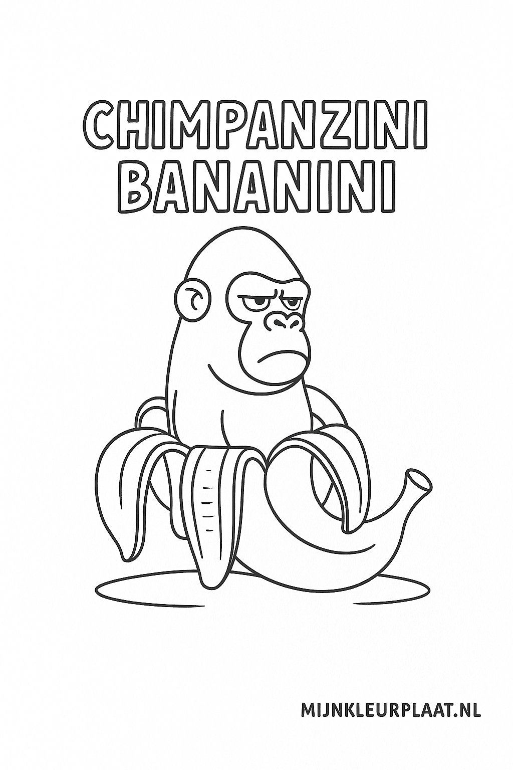 Chimpanzini Bananini Variant 1 coloring page for children