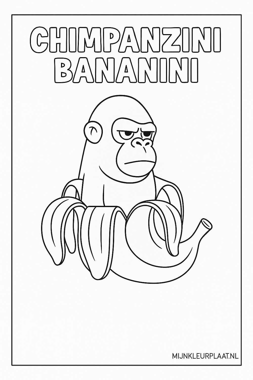 Chimpanzini Bananini Variant 3 coloring page for children