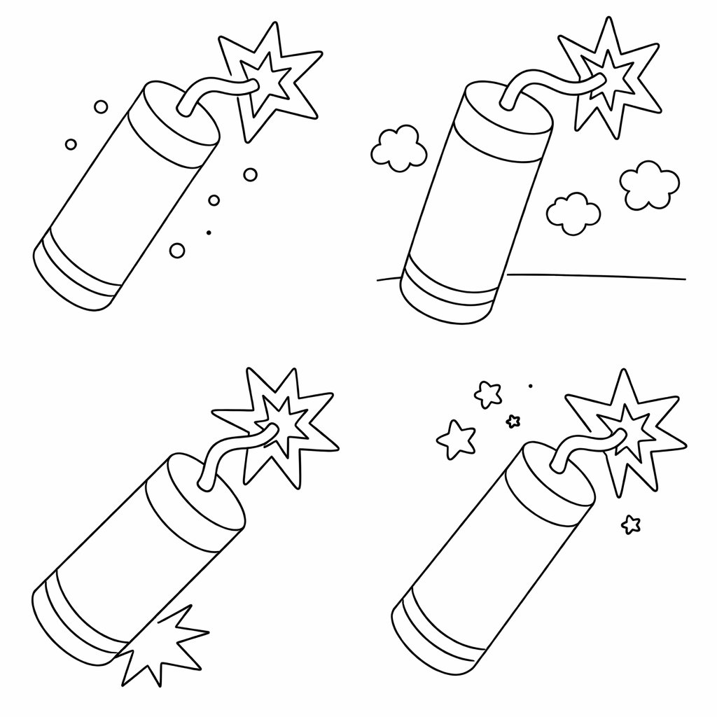 rotje vuurwerk coloring page line art