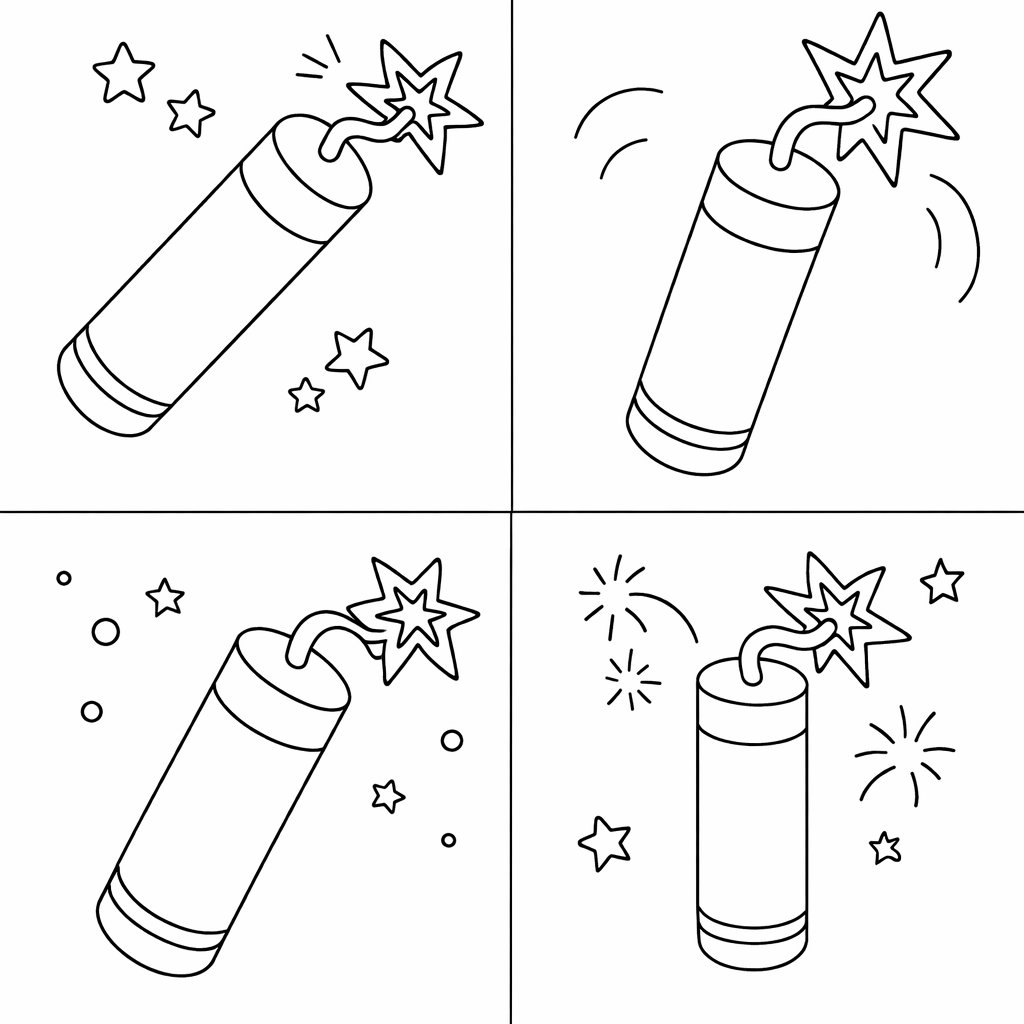 rotje vuurwerk coloring page line art