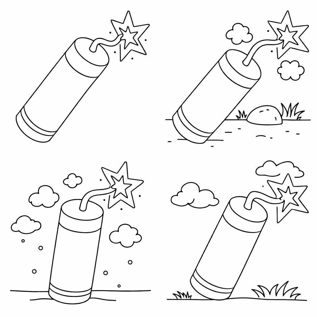 rotje vuurwerk coloring page line art