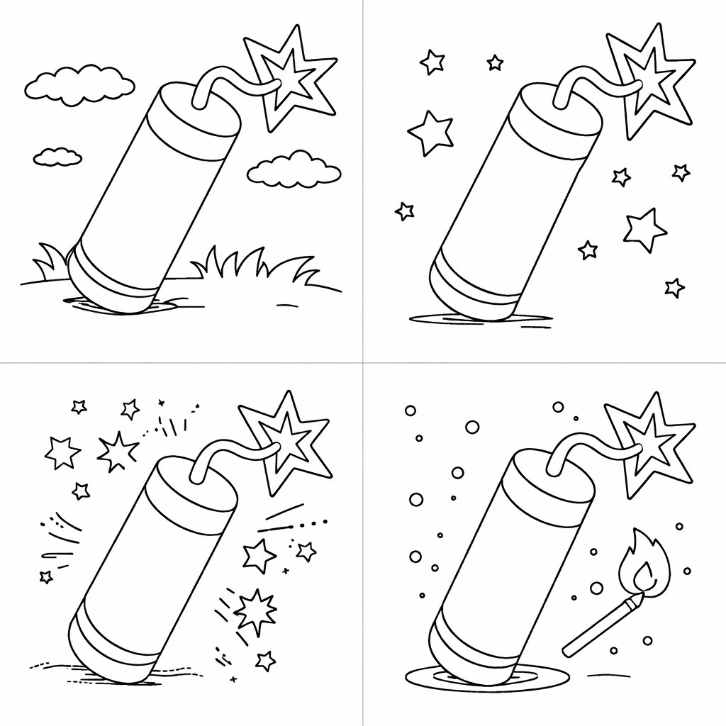 rotje vuurwerk coloring page line art