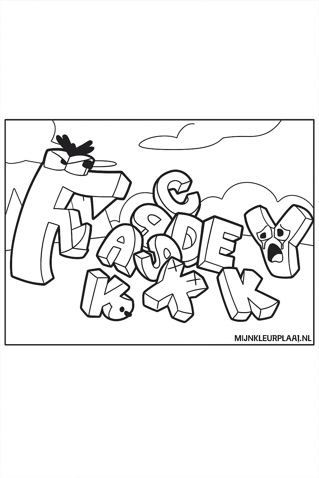 Alphabet Lore Variant 3 coloring page for children