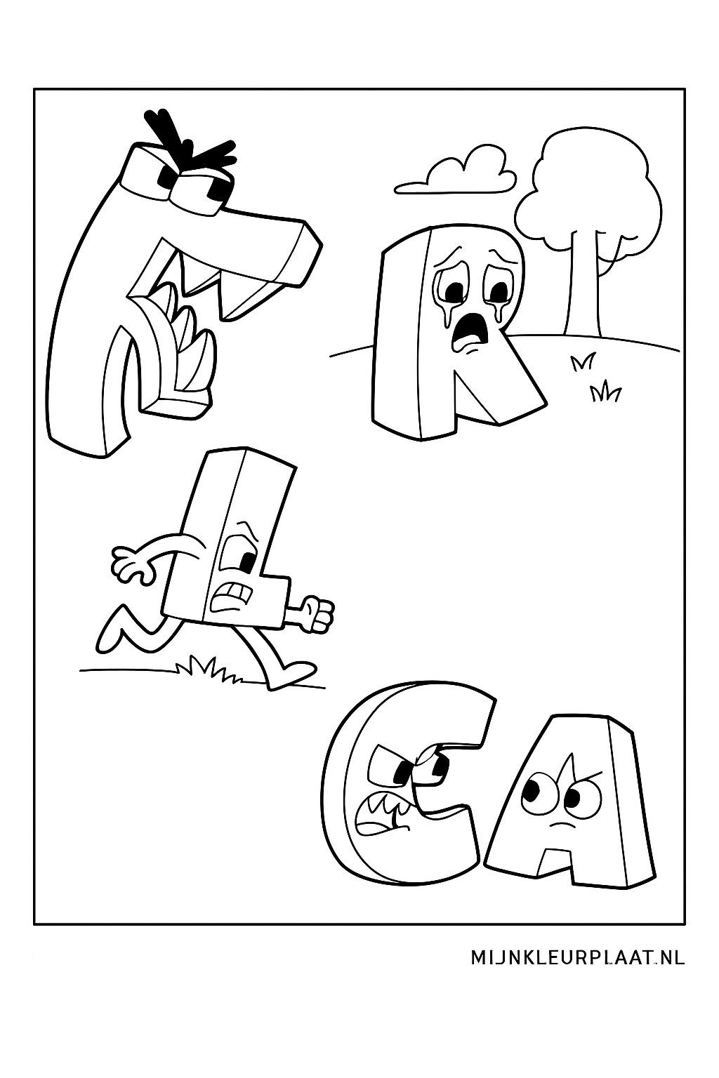 Alphabet Lore Variant 4 coloring page for children