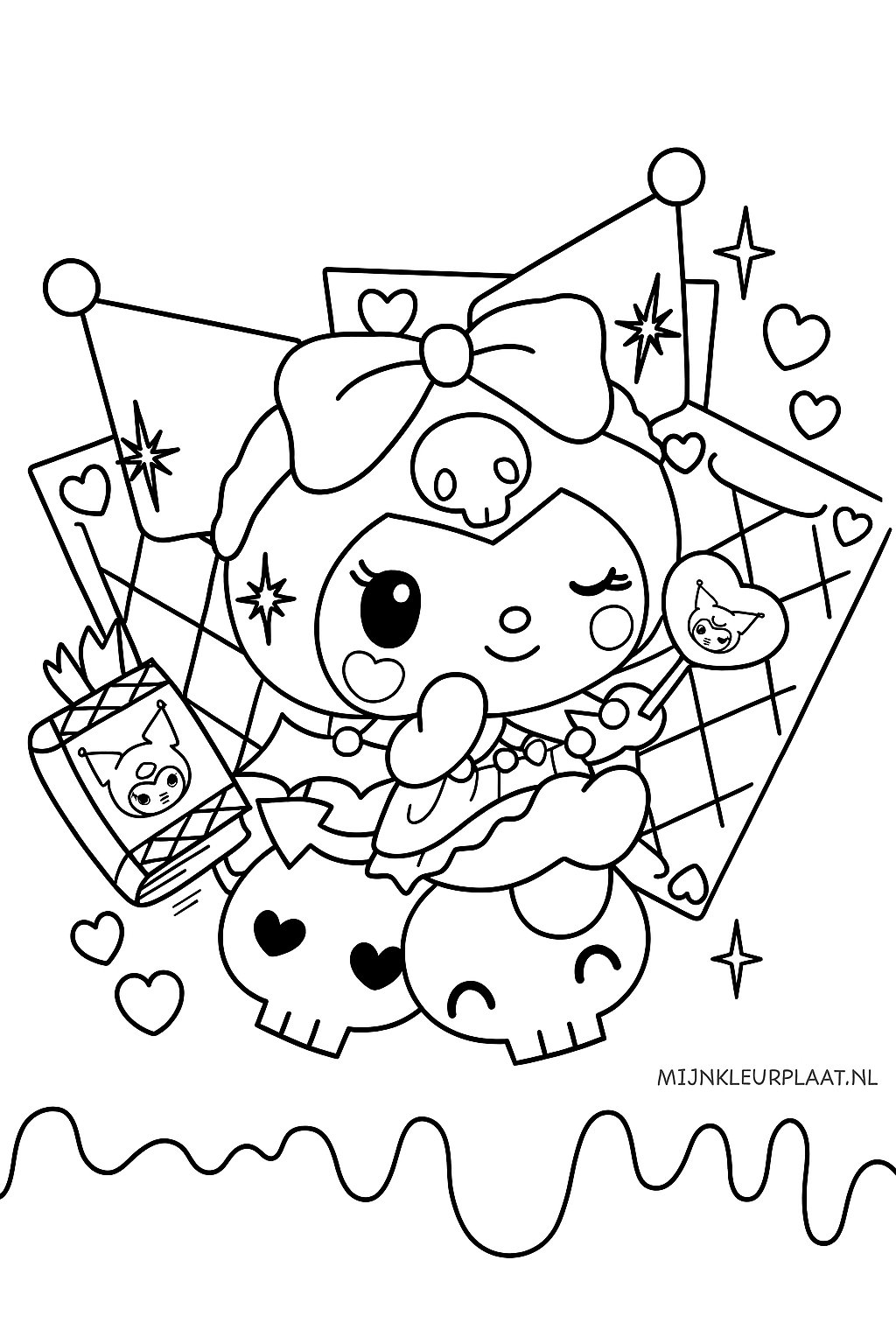 Kuromi Variant 1 coloring page for children