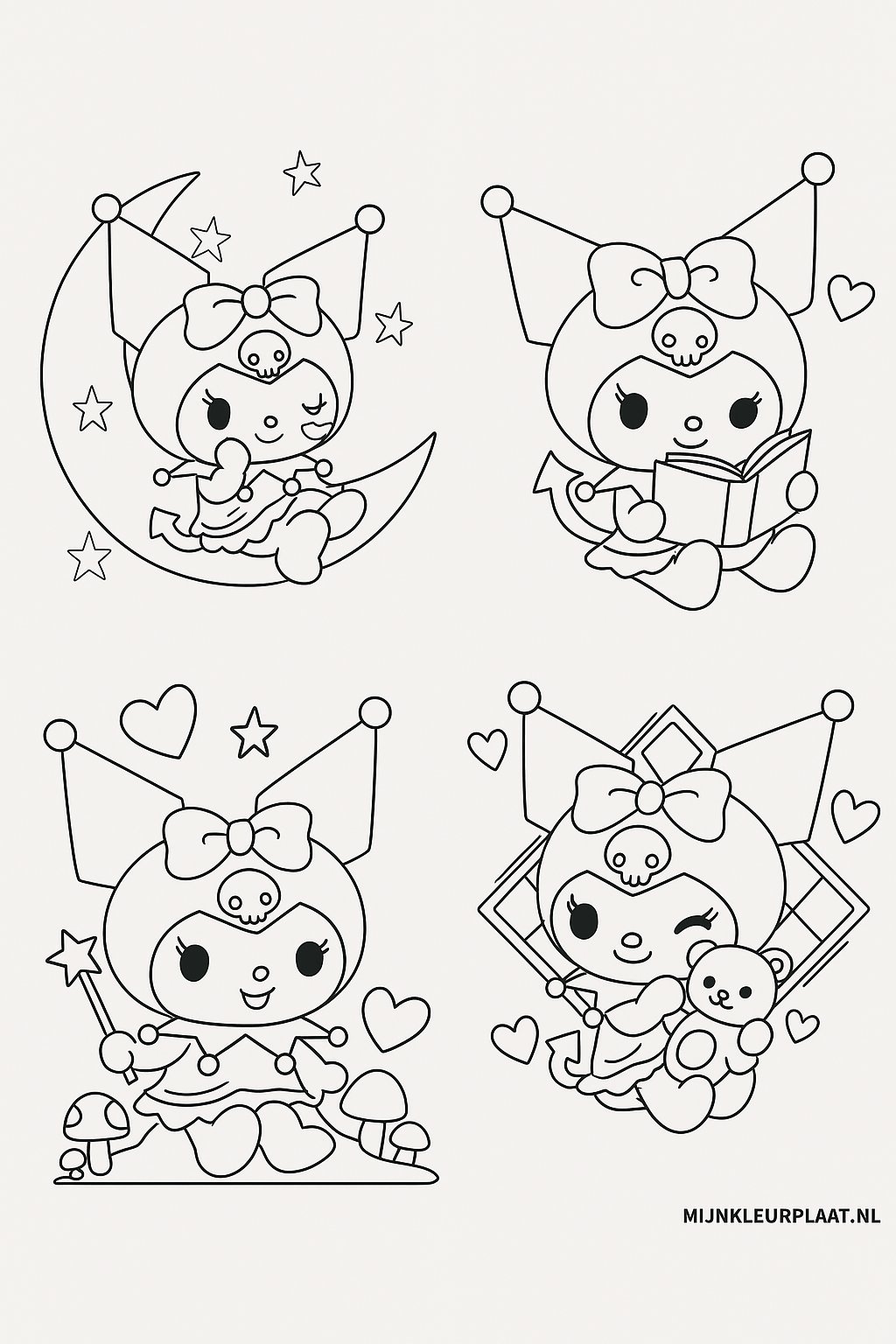 Kuromi Variant 2 coloring page for children