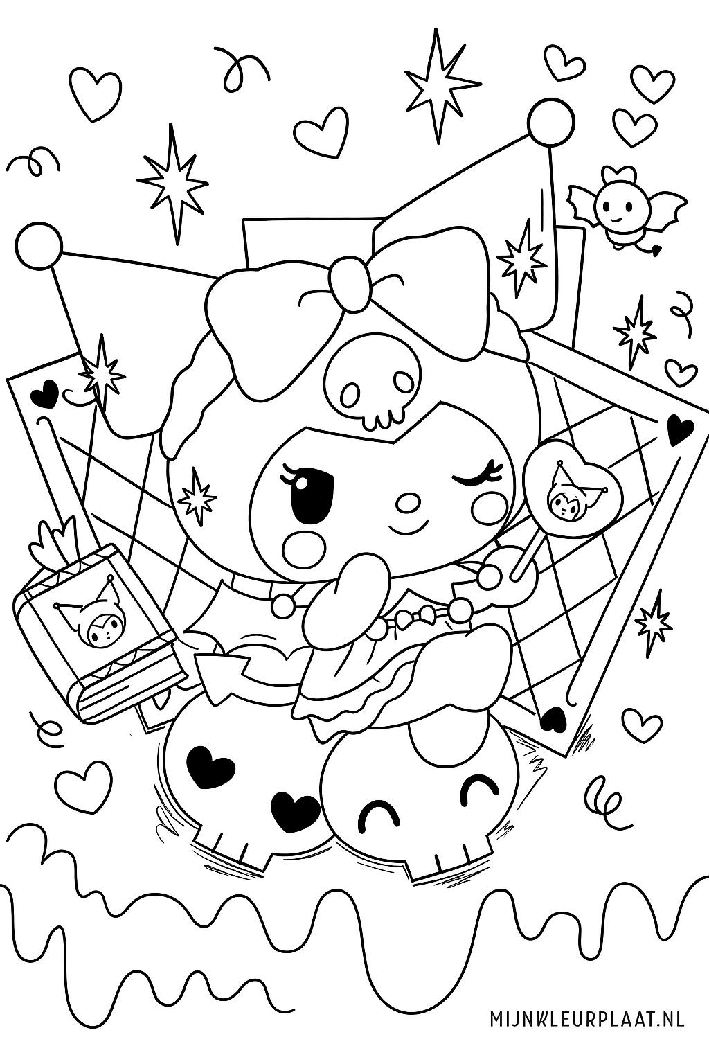 Kuromi Variant 3 coloring page for children