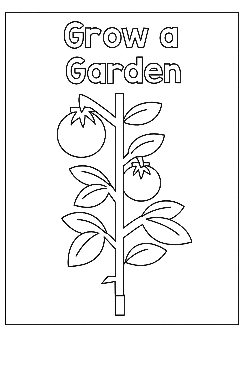 Kleurplaat van tomatenplant (grow a garden), variant 3