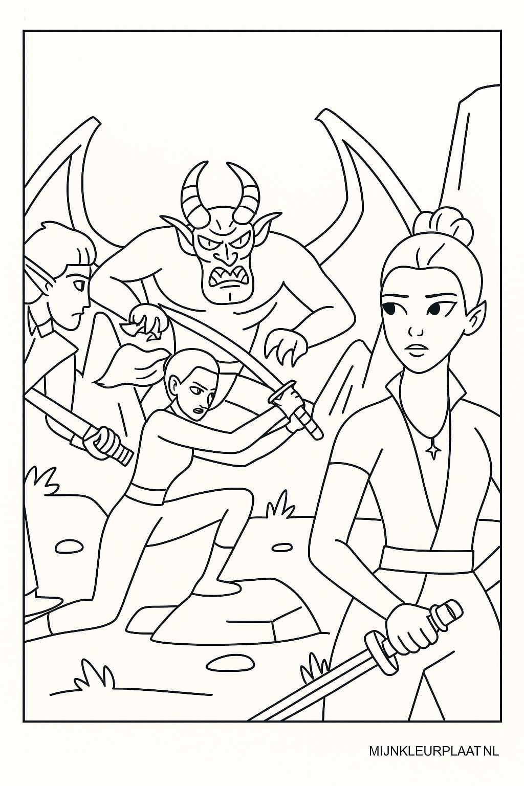 Demon Hunters Variant 1 coloring page for children