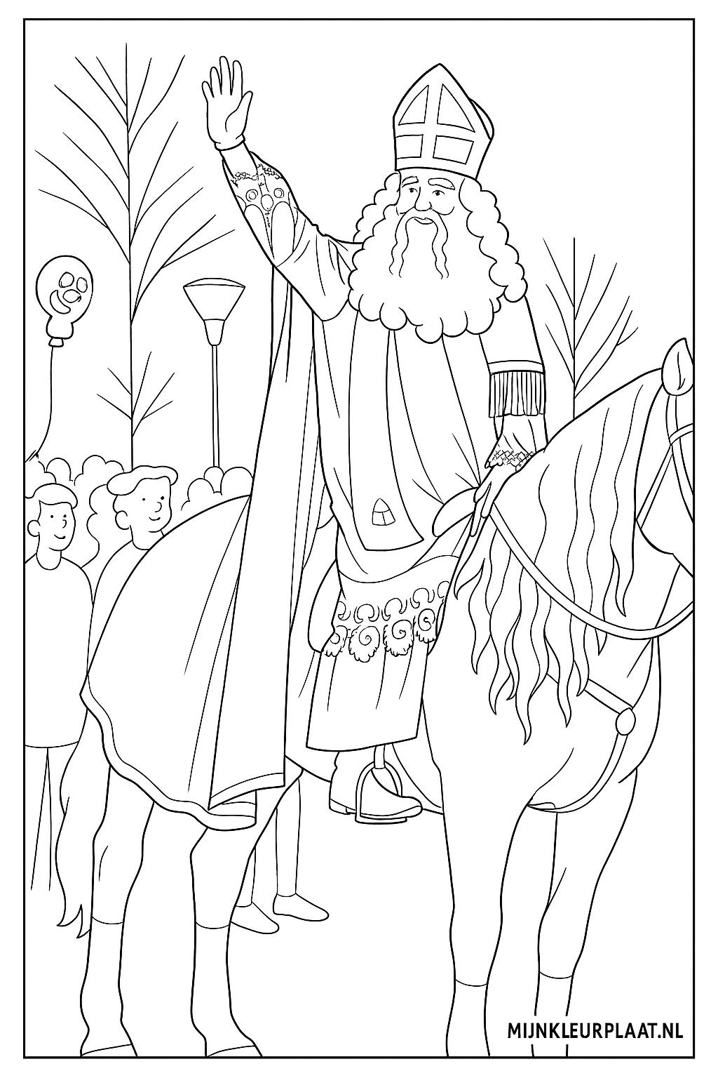 Sinterklaas Variant 1 coloring page for children