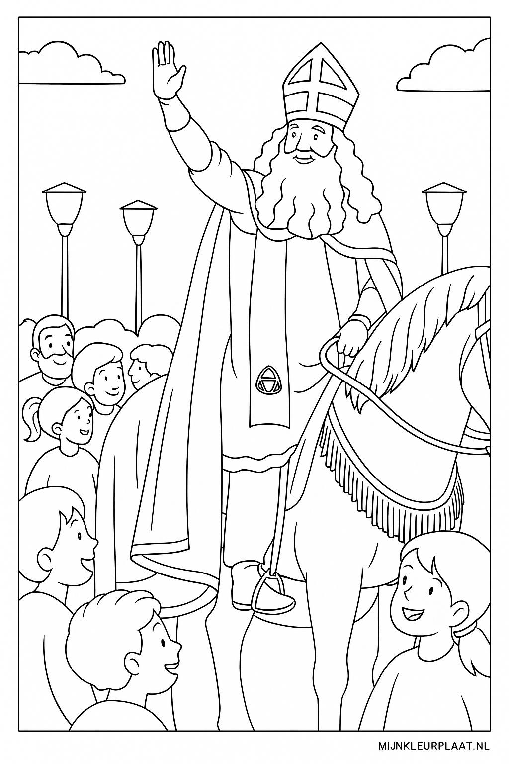 Sinterklaas Variant 2 coloring page for children