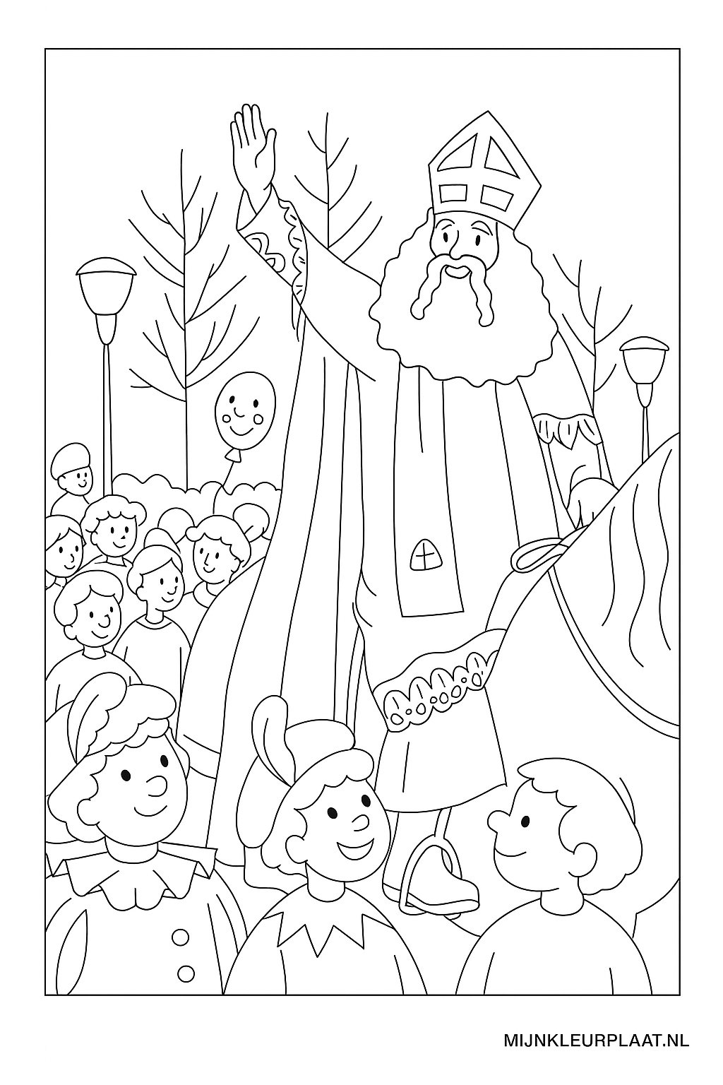 Sinterklaas Variant 3 coloring page for children