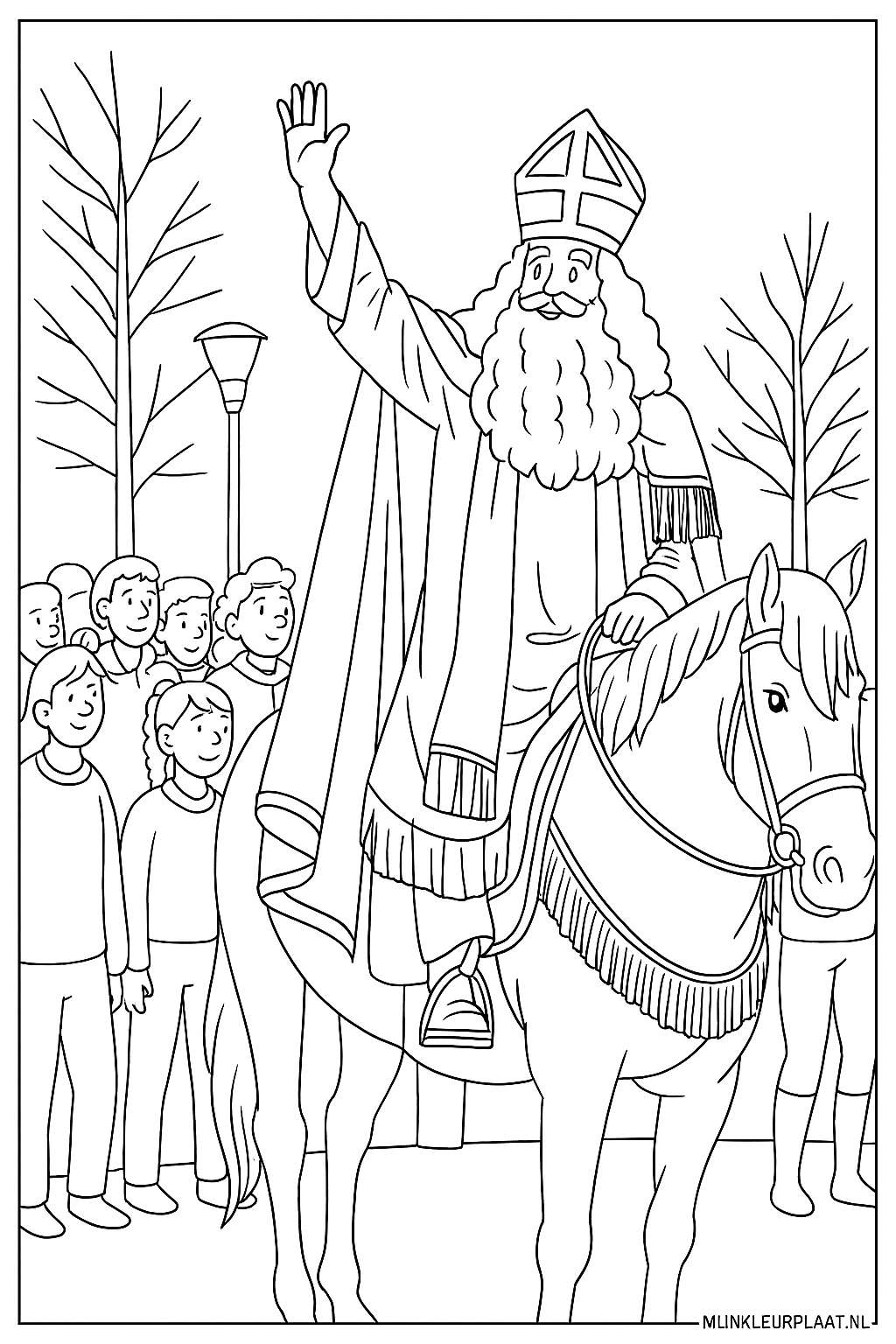 Sinterklaas Variant 4 coloring page for children