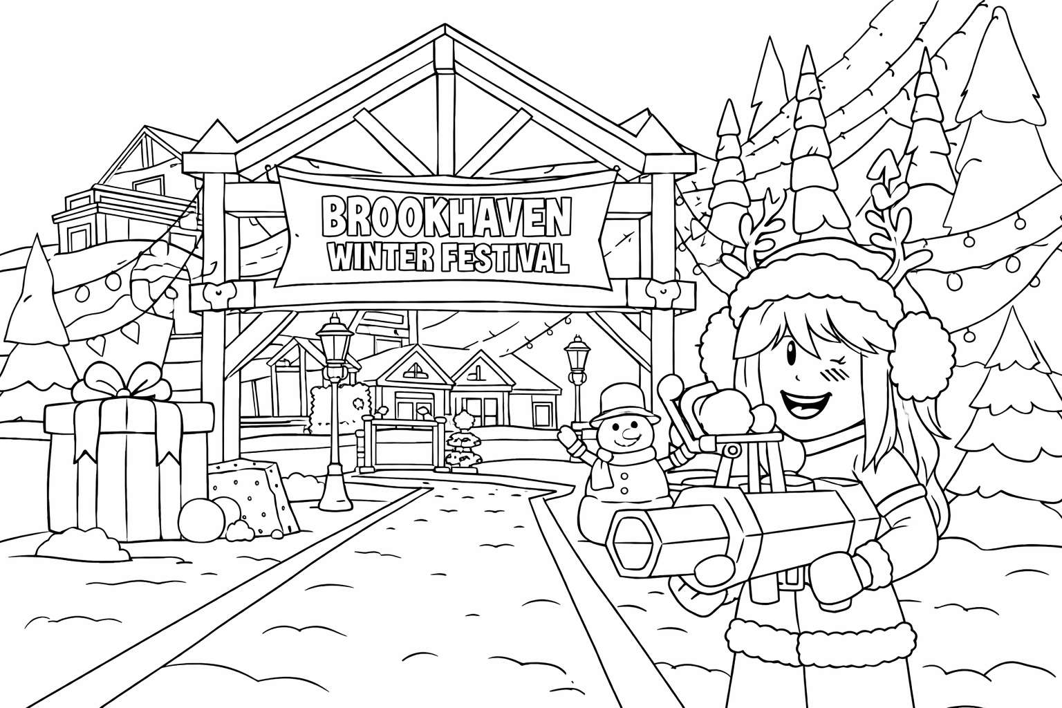 Brookhaven coloring page line art