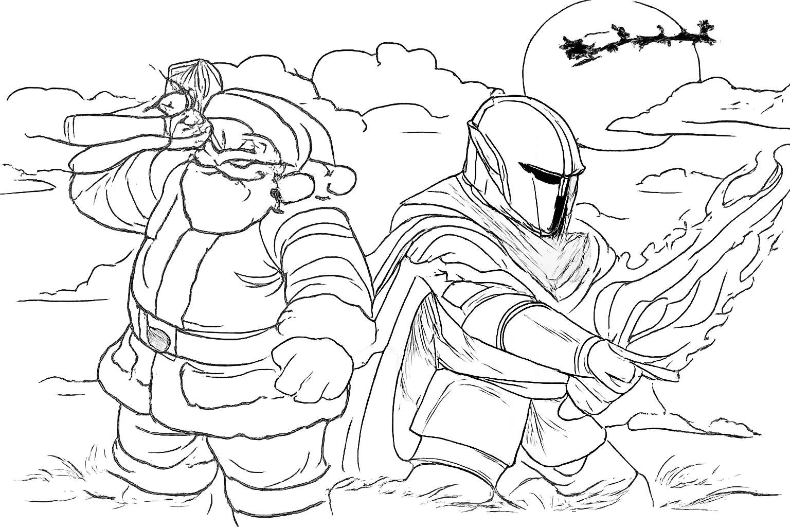 The Forge Roblox kleurplaat - zwart-wit lijntekening