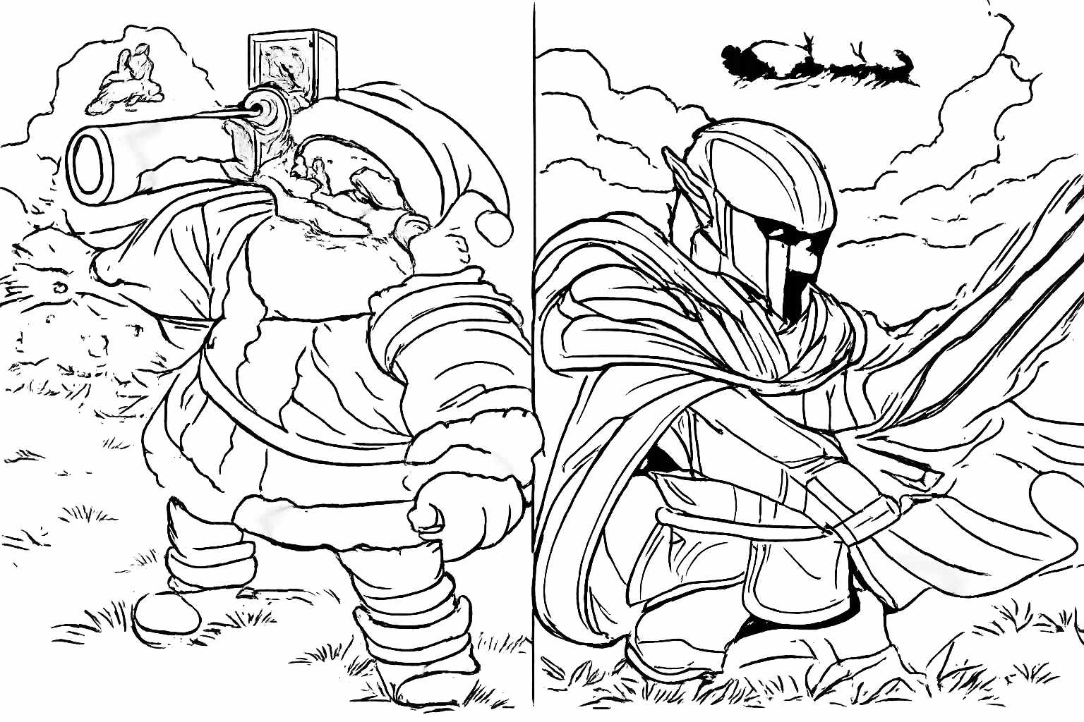 The Forge Roblox kleurplaat - zwart-wit lijntekening