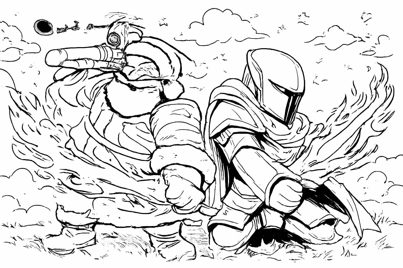 The Forge Roblox kleurplaat - zwart-wit lijntekening