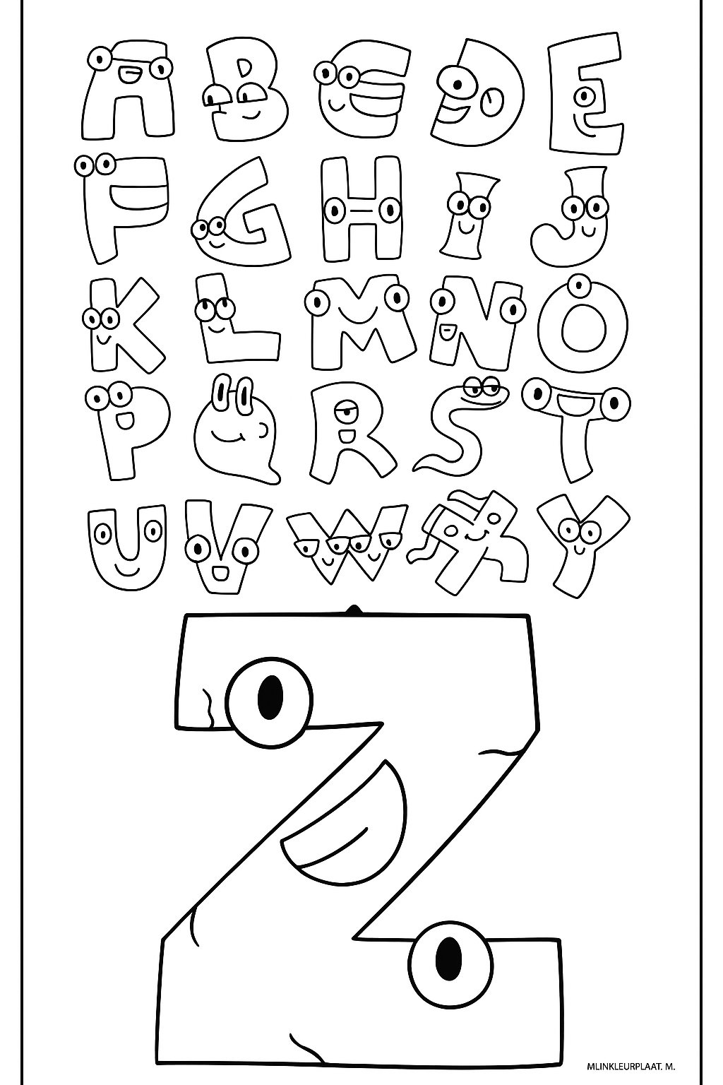 Alphabet Lore Variant 1 coloring page for children