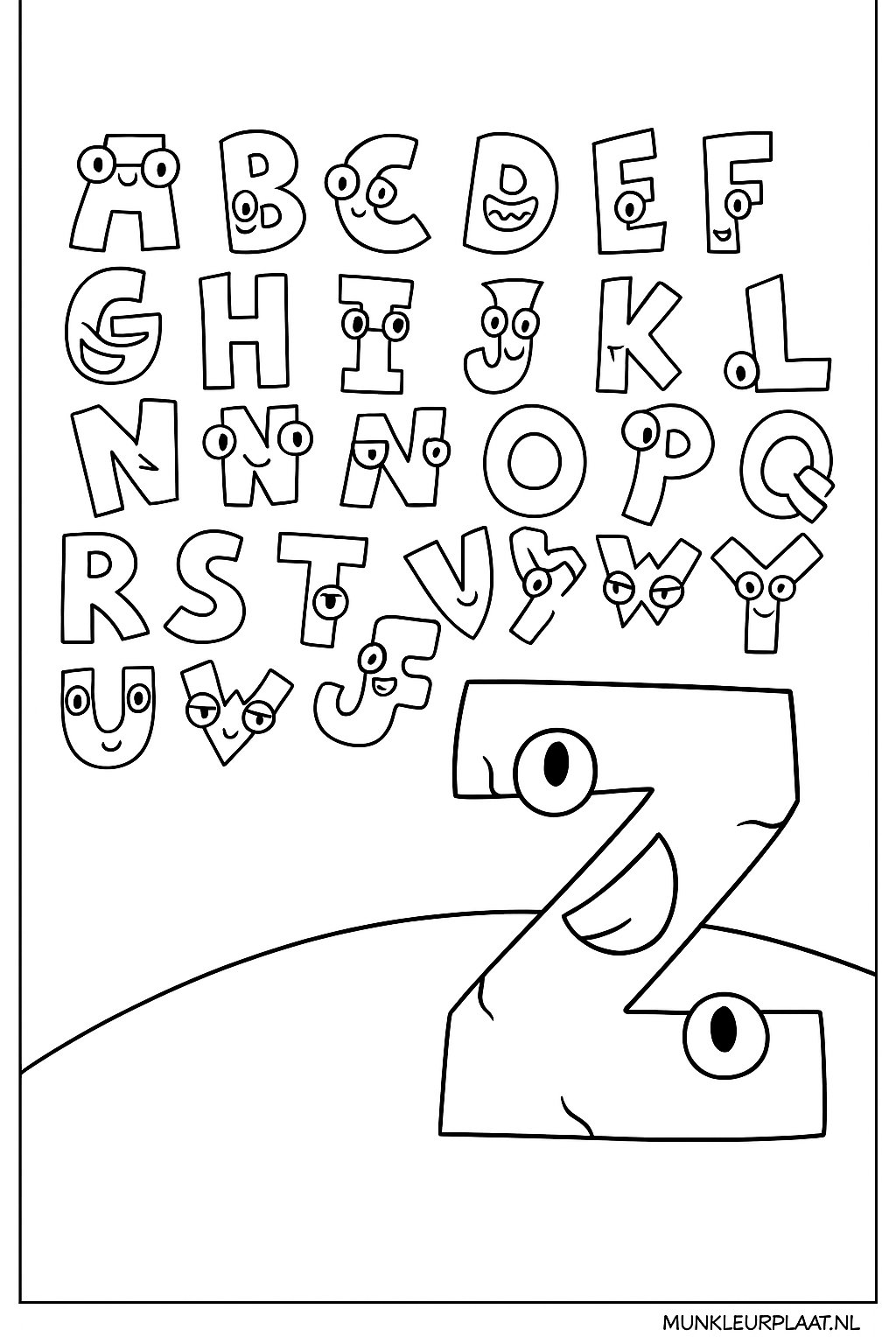 Alphabet Lore Variant 2 coloring page for children
