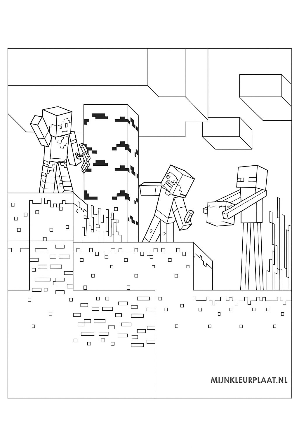 Minecraft Variant 4 coloring page for children