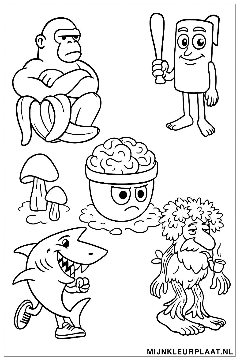 Brainrot Variant 4 coloring page for children
