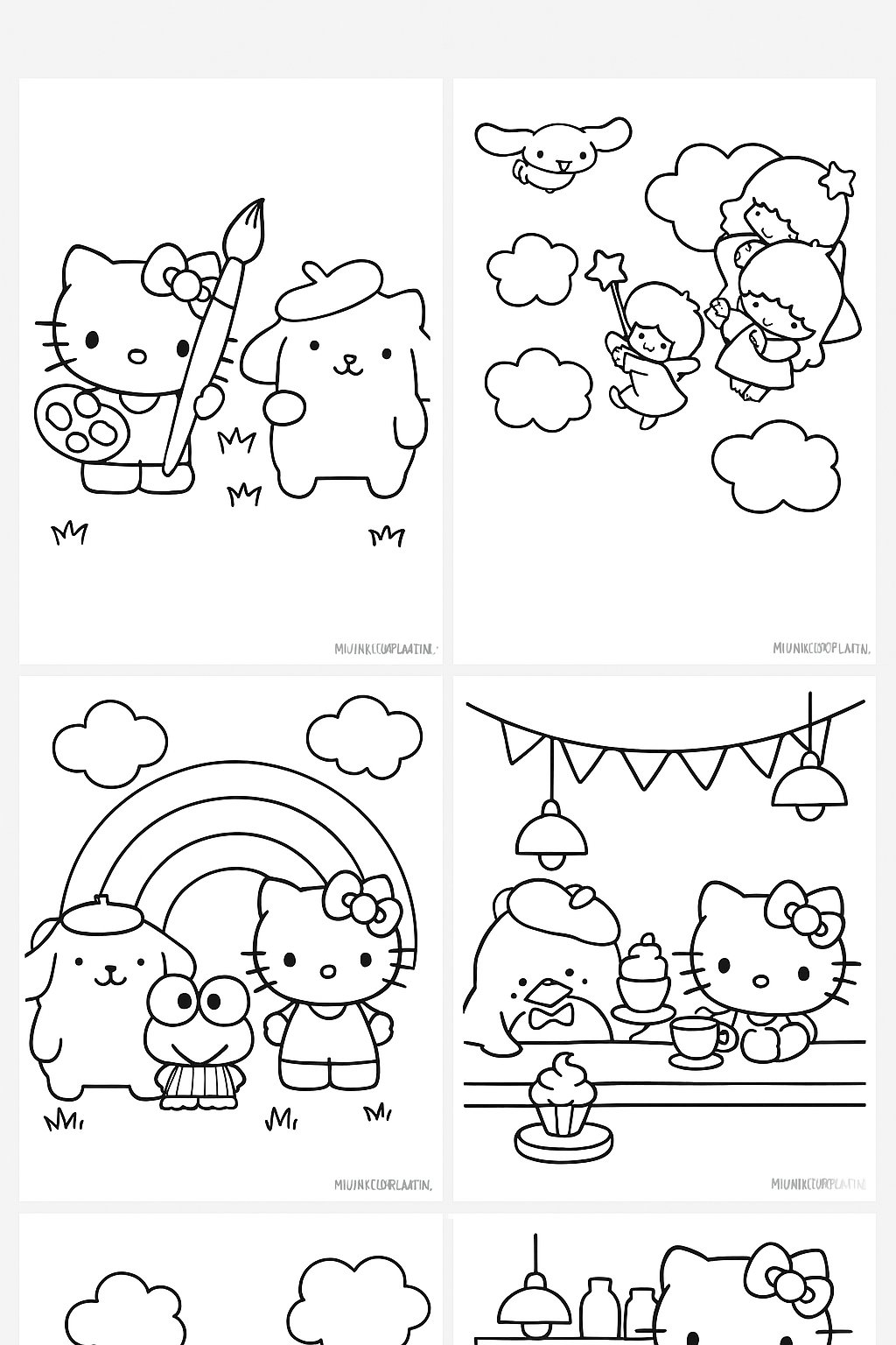 Feuille de coloriage Sanrio gratuite - Variante 3 Feuille de coloriage pour enfants