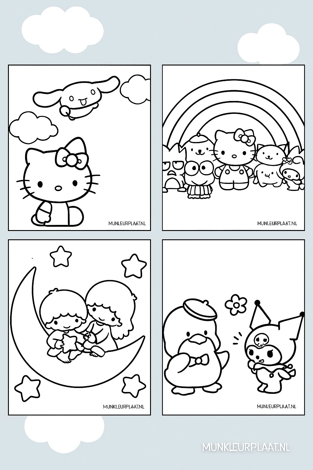 Feuille de coloriage Sanrio gratuite - Variante 4 Feuille de coloriage pour enfants