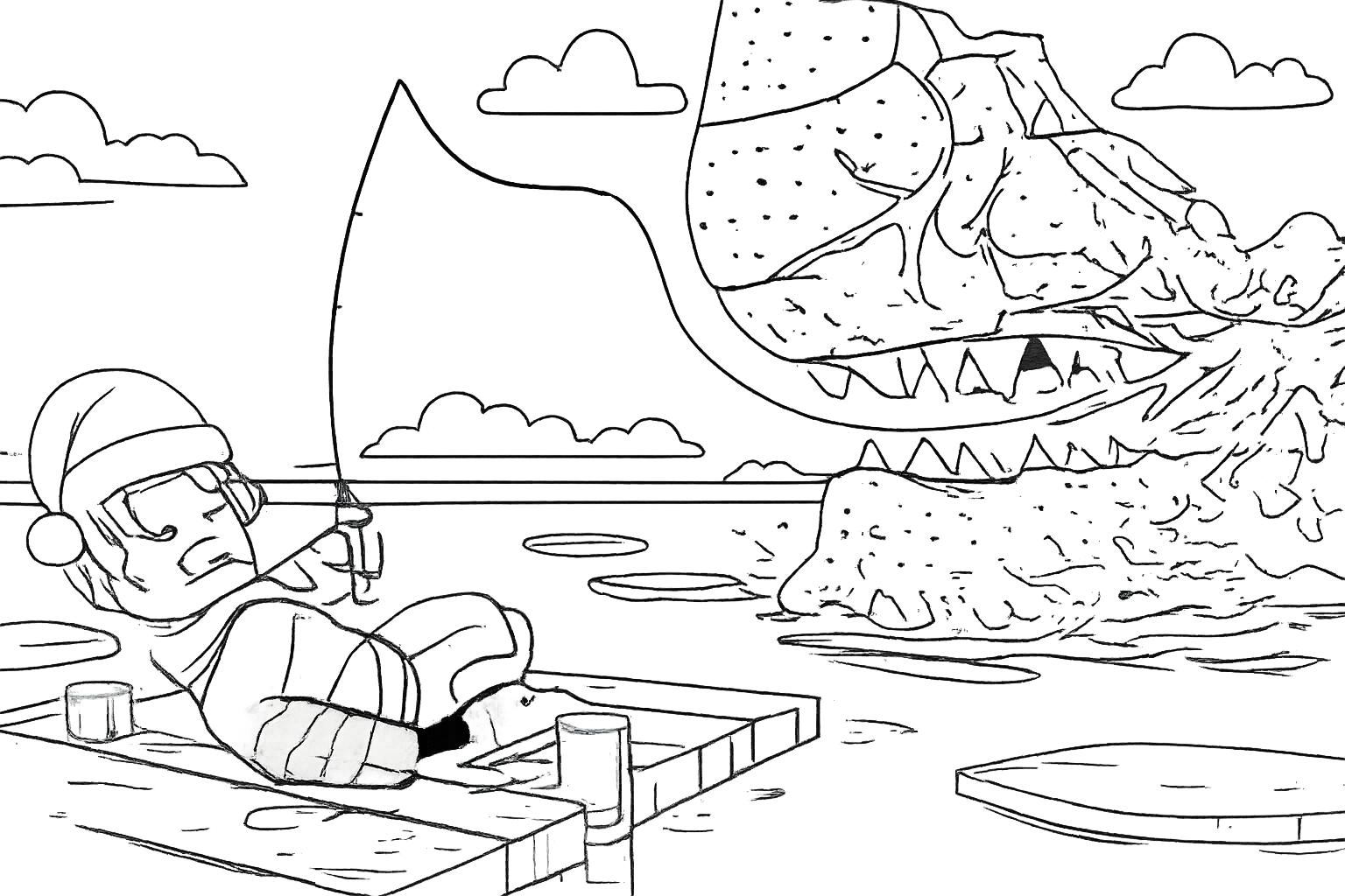 Fish It! Roblox Malvorlage Linienzeichnung