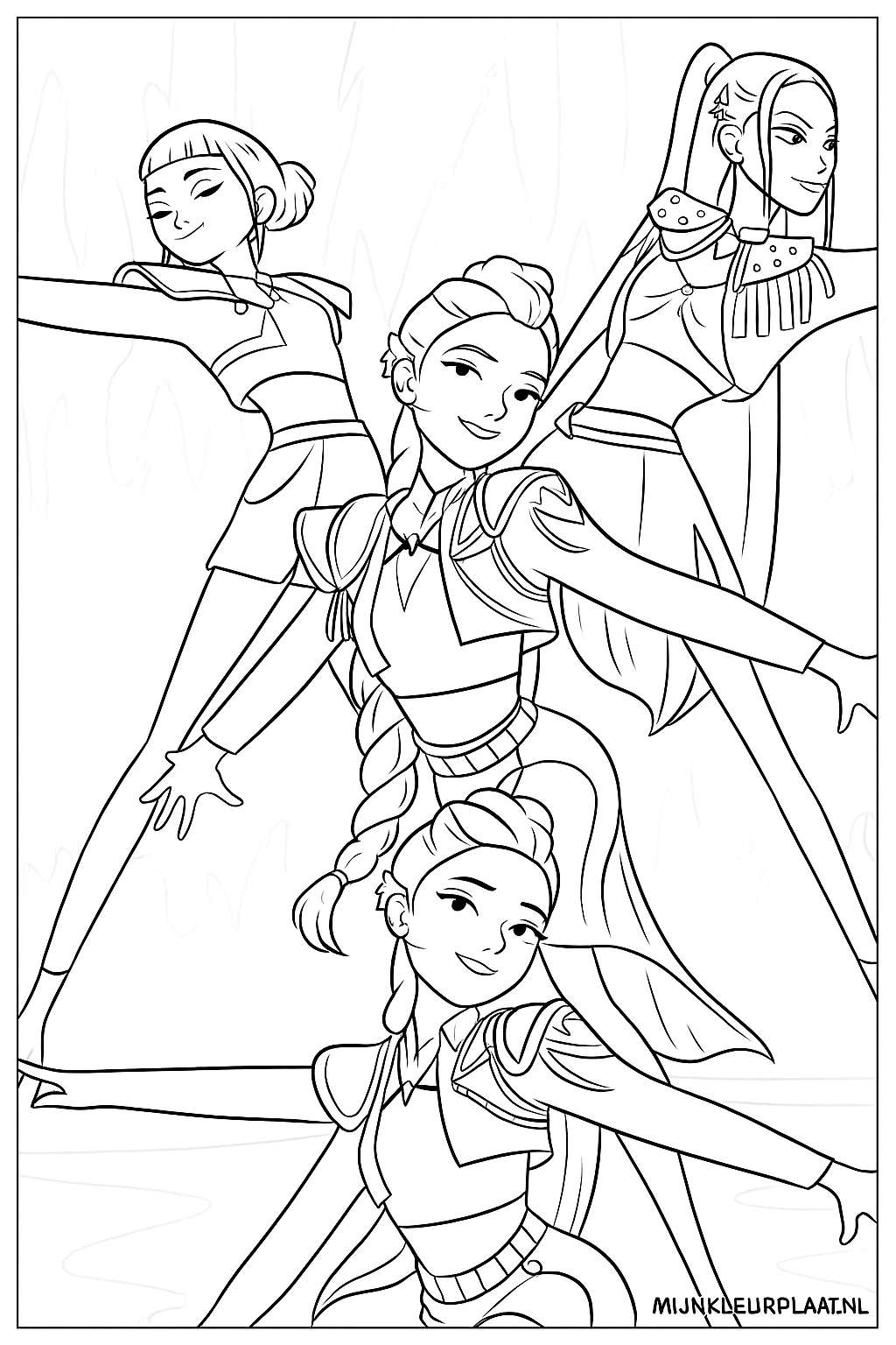 Free Golden Demon Hunters Coloring Page - Variant 2 - Kids Coloring Page