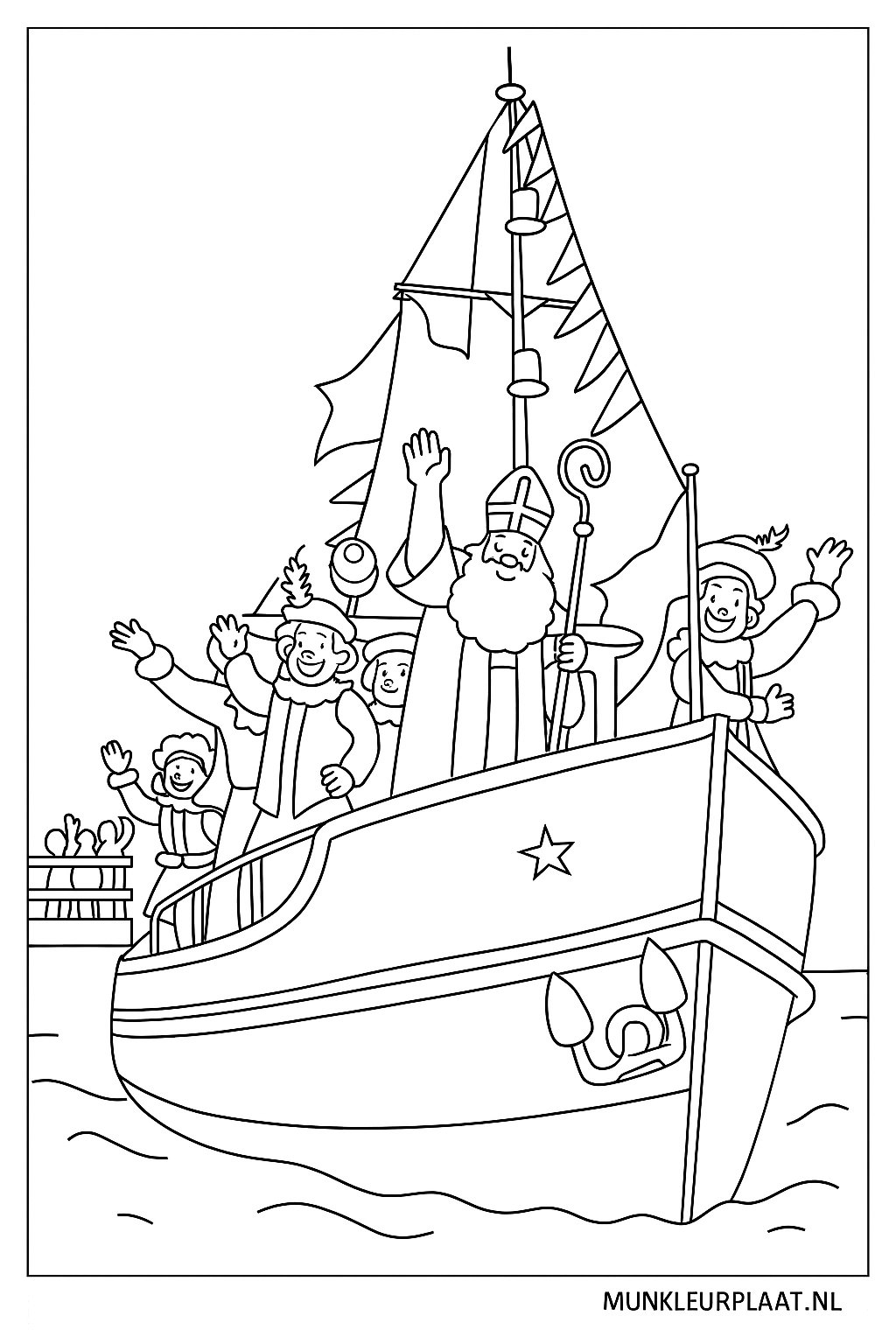 Sinterklaas Variant 1 coloring page for children