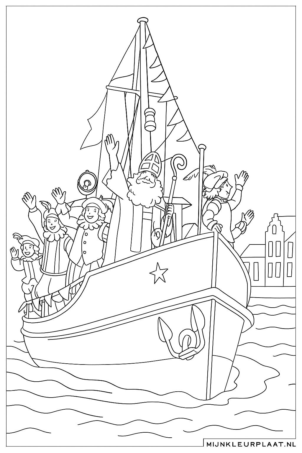 Sinterklaas Variant 2 coloring page for children