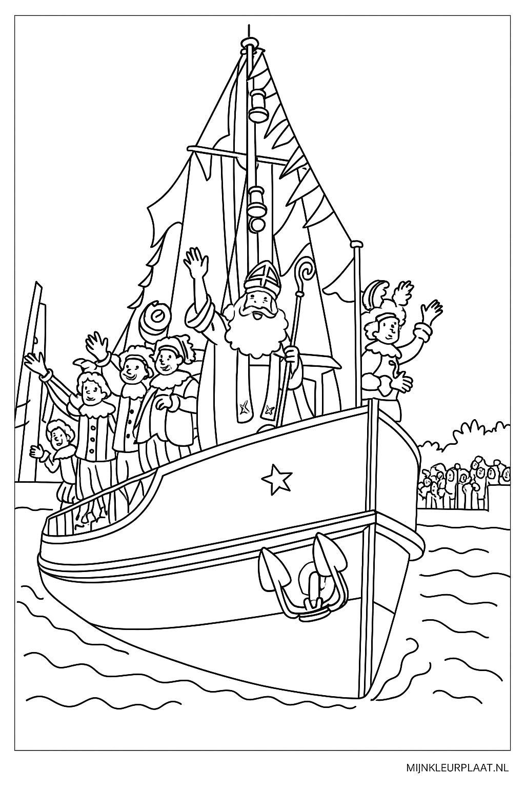 Sinterklaas Variant 3 coloring page for children