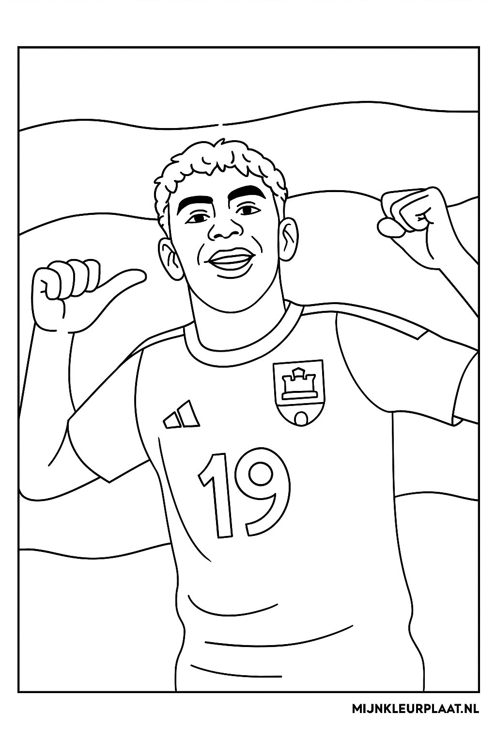 Lamine Yamal Variant 1 coloring page for children