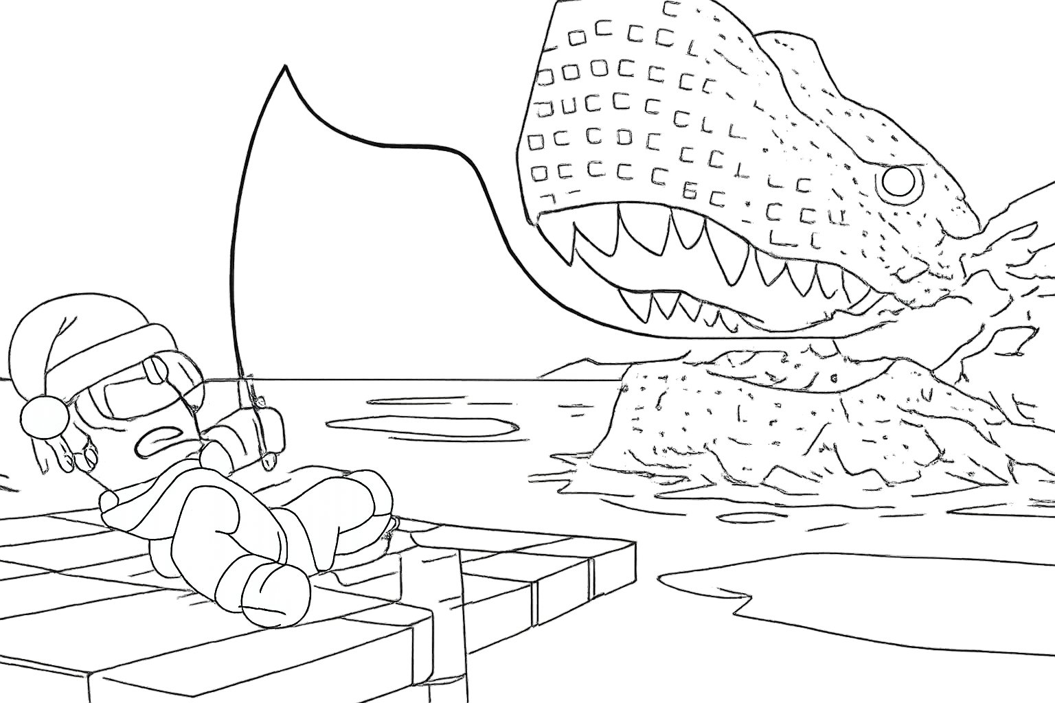 Fish It! Roblox Malvorlage Linienzeichnung