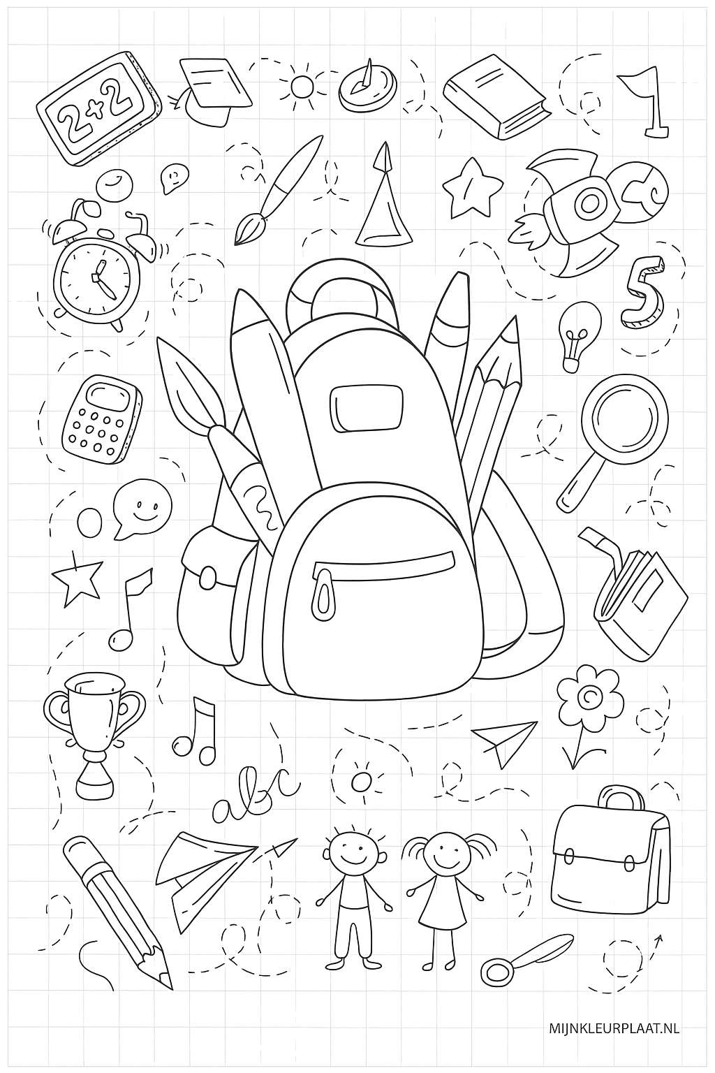 Back To School Variant 3 coloring page for children