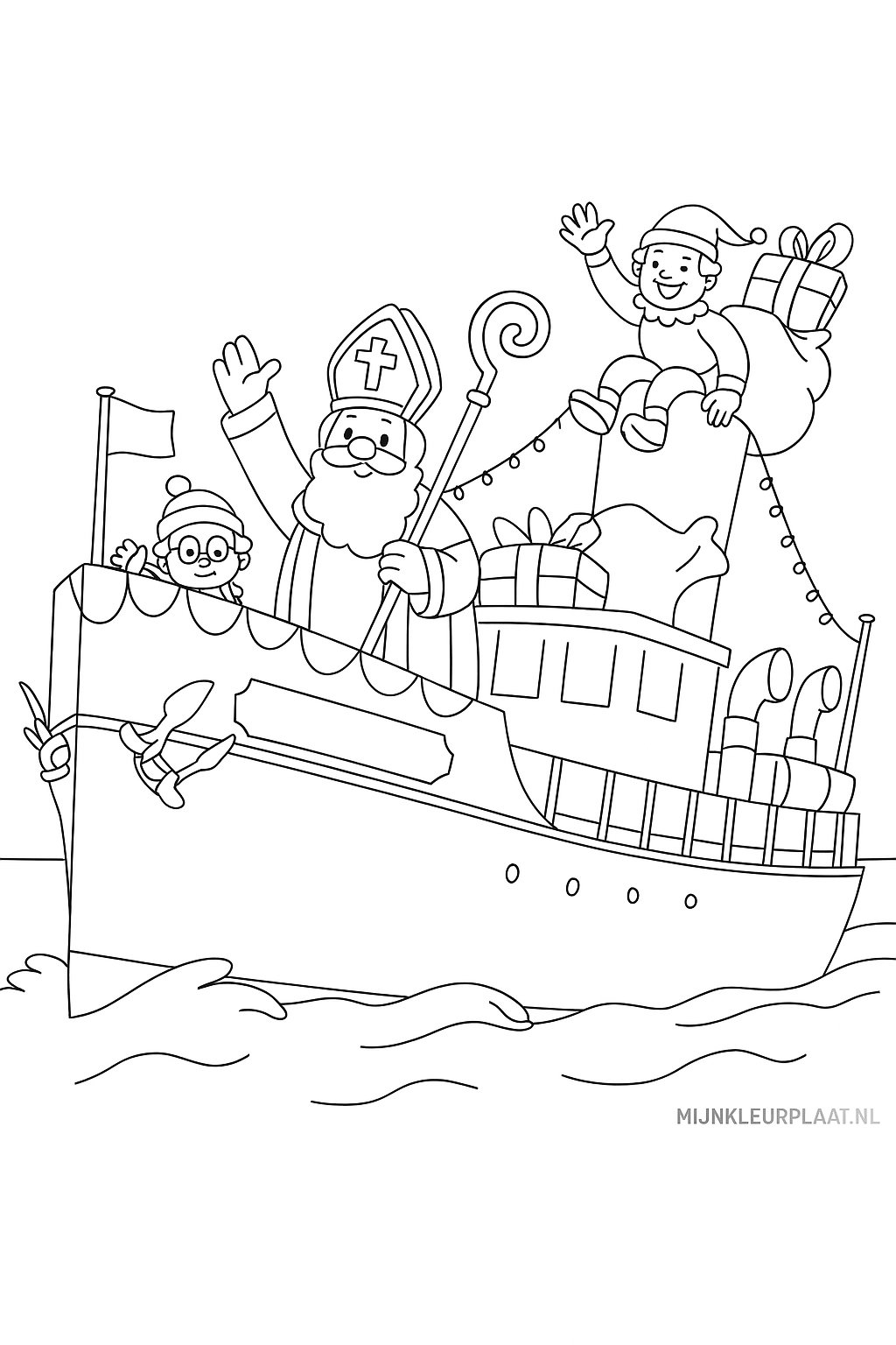 Sinterklaas Variant 1 coloring page for children