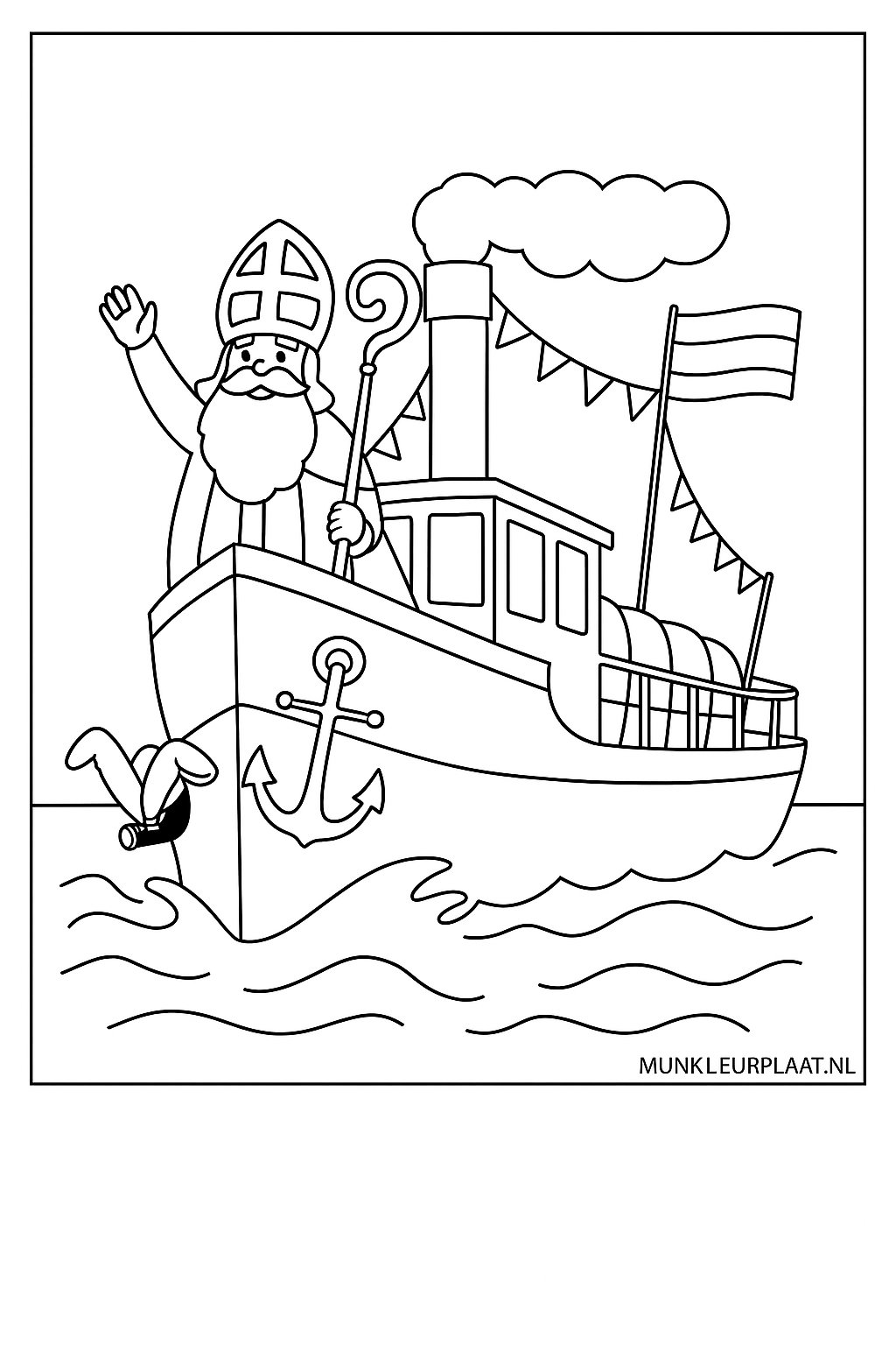 Sinterklaas Variant 2 coloring page for children