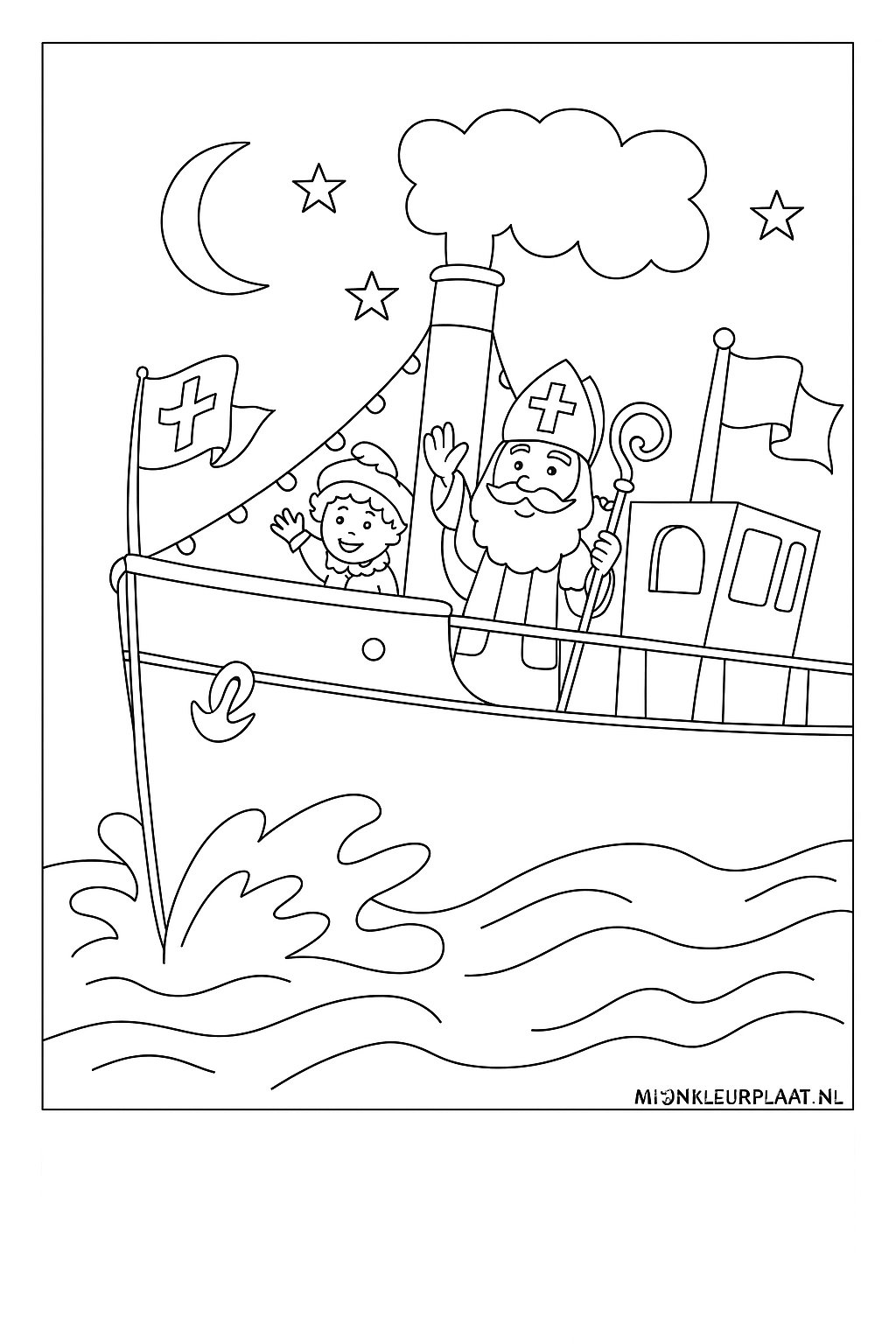Sinterklaas Variant 3 coloring page for children