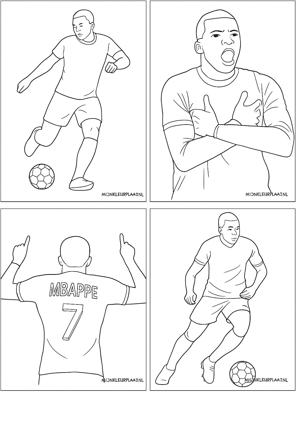 Mbappe Variant 3 coloring page for children