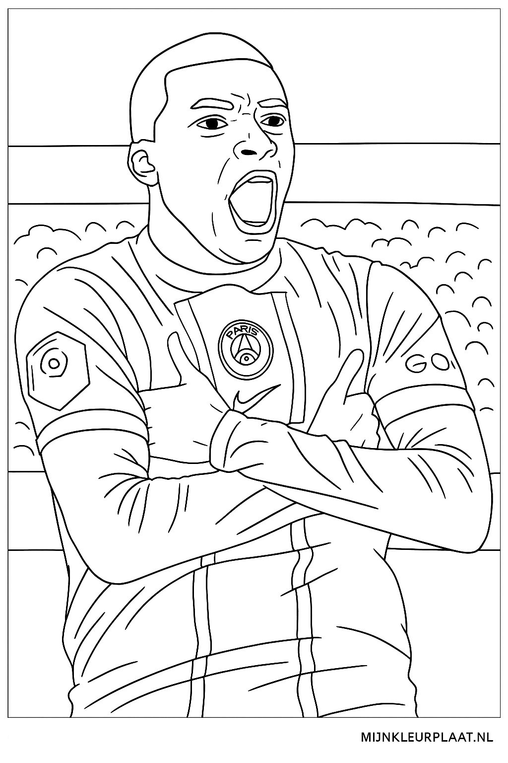 Mbappe Variant 4 coloring page for children