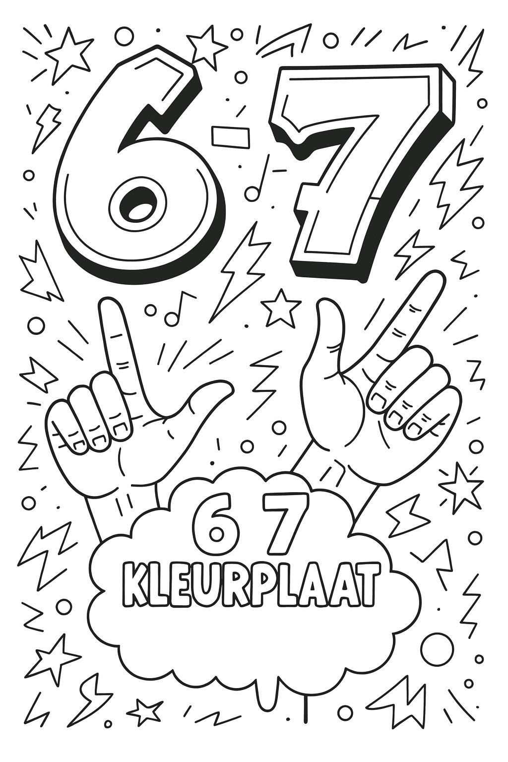 Kleurplaat van 6 7 kleurplaat, variant 1