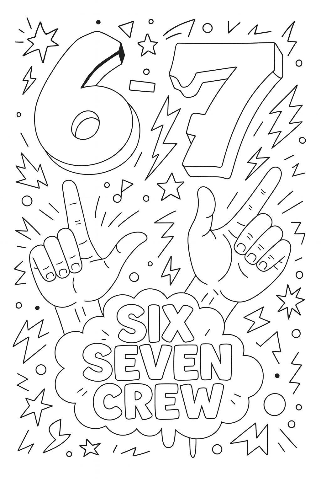 Kleurplaat van 6 7 kleurplaat, variant 2