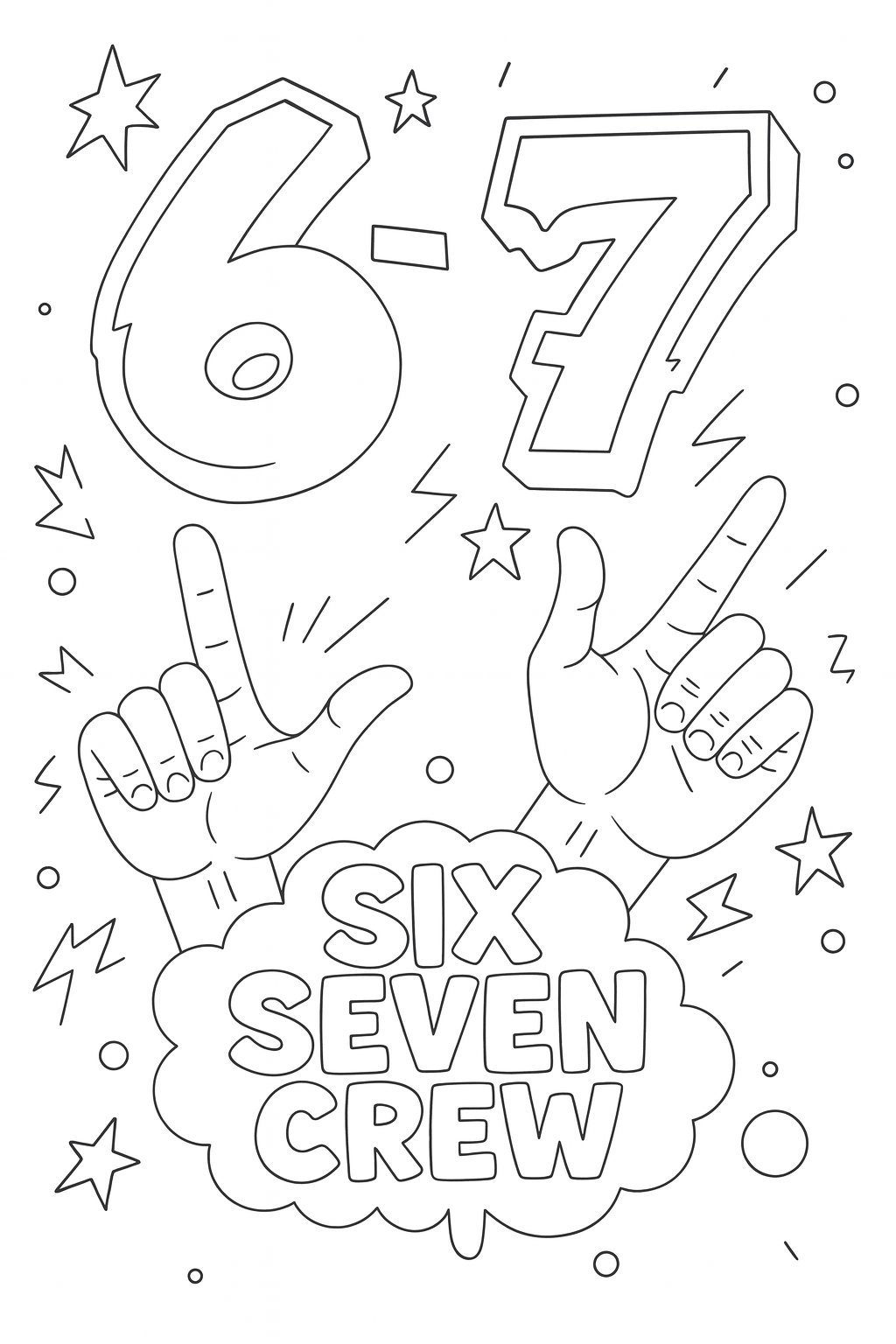 Kleurplaat van 6 7 kleurplaat, variant 3